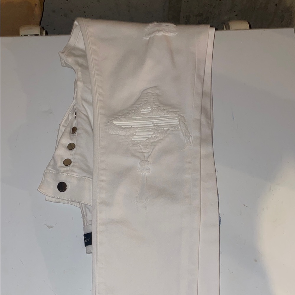 Amiri Women's White Distressed Jeans